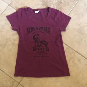 Limited edition purple Schnappers Hots tee medium